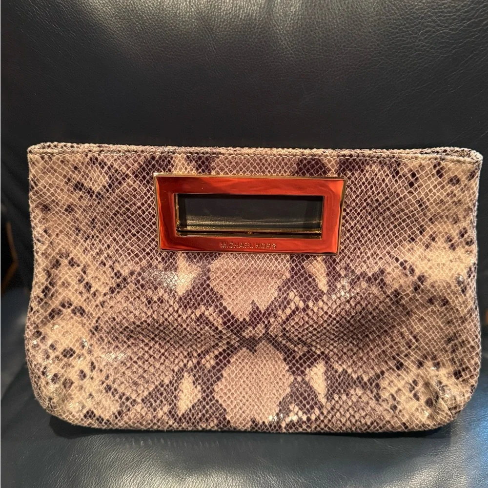 Michael Kors Python Pattern Clutch - Picture 4 of 6